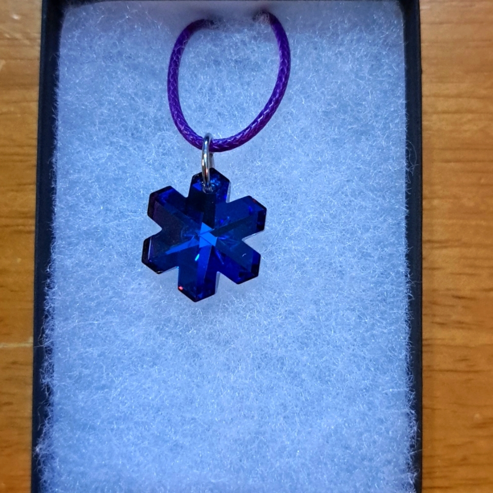Vacation Blue Crystal Snowflake Necklace